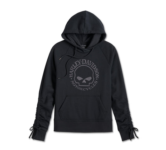 Harley-Davidson® Women's Willie G™ Skull Tie Sleeve Hoodie - 99058-24VW