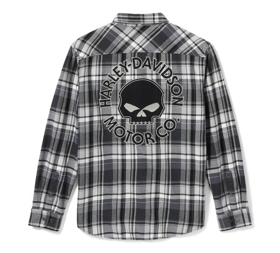 Harley-Davidson® Willie G Skull Plaid Long Sleeve Shirt - 99290-25VM