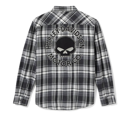 Harley-Davidson® Willie G Skull Plaid Long Sleeve Shirt - 99290-25VM