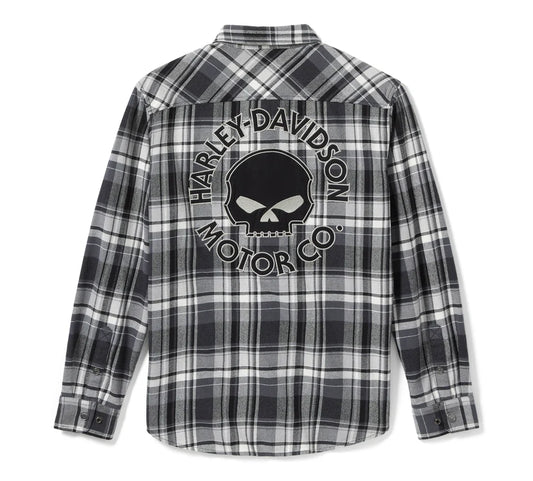 Harley-Davidson® Willie G Skull Plaid Long Sleeve Shirt - 99290-25VM
