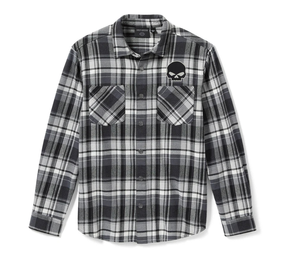 Harley-Davidson® Willie G Skull Plaid Long Sleeve Shirt - 99290-25VM