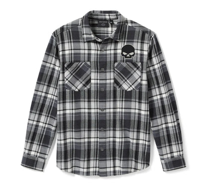 Harley-Davidson® Willie G Skull Plaid Long Sleeve Shirt - 99290-25VM