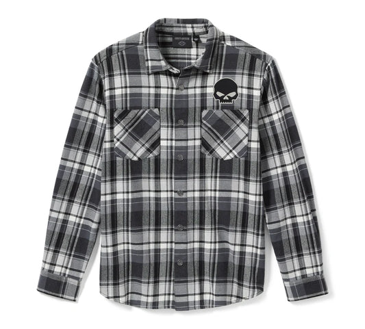Harley-Davidson® Willie G Skull Plaid Long Sleeve Shirt - 99290-25VM
