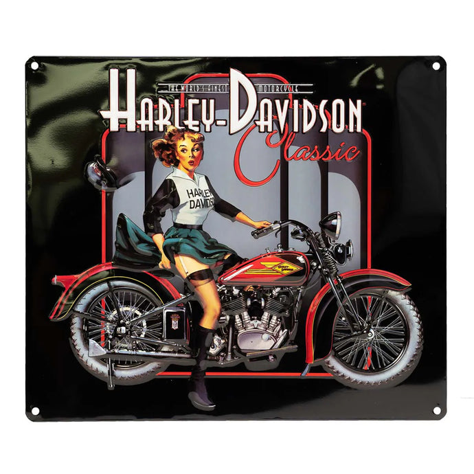 Harley-Davidson® H-D Classic Pin Up Babe Tin Sign