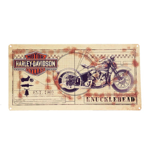 Harley-Davidson® Knucklehead Print Tin Sign