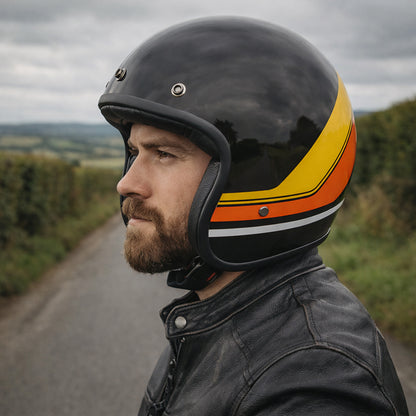 Merlin Blackbird Jet Helmet - Aether Stripe