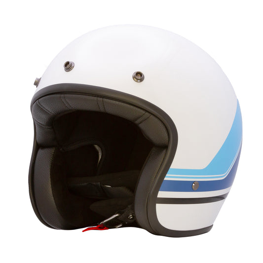 Merlin Blackbird Jet Helmet - Aero White Stripe