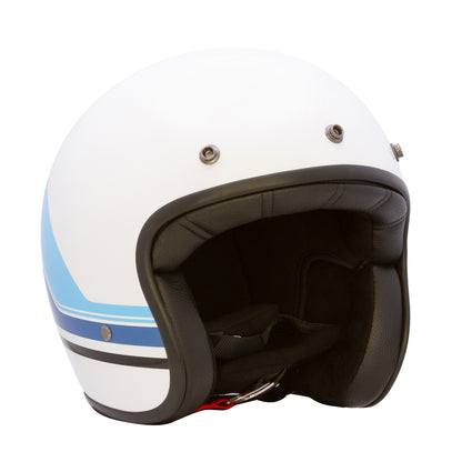 Merlin Blackbird Jet Helmet - Aero White Stripe