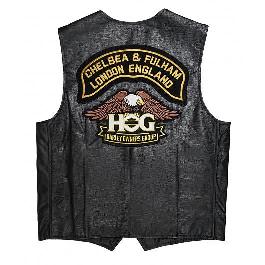 H.O.G.® Men's Chelsea & Fulham Chapter Leather Lightweight Vest - Black