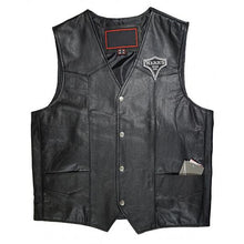 H.O.G.® Men's Chelsea & Fulham Chapter Leather Lightweight Vest - Black