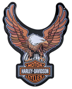 Harley-Davidson® Embossed Tin Sign - Bar & Shield Eagle Shaped