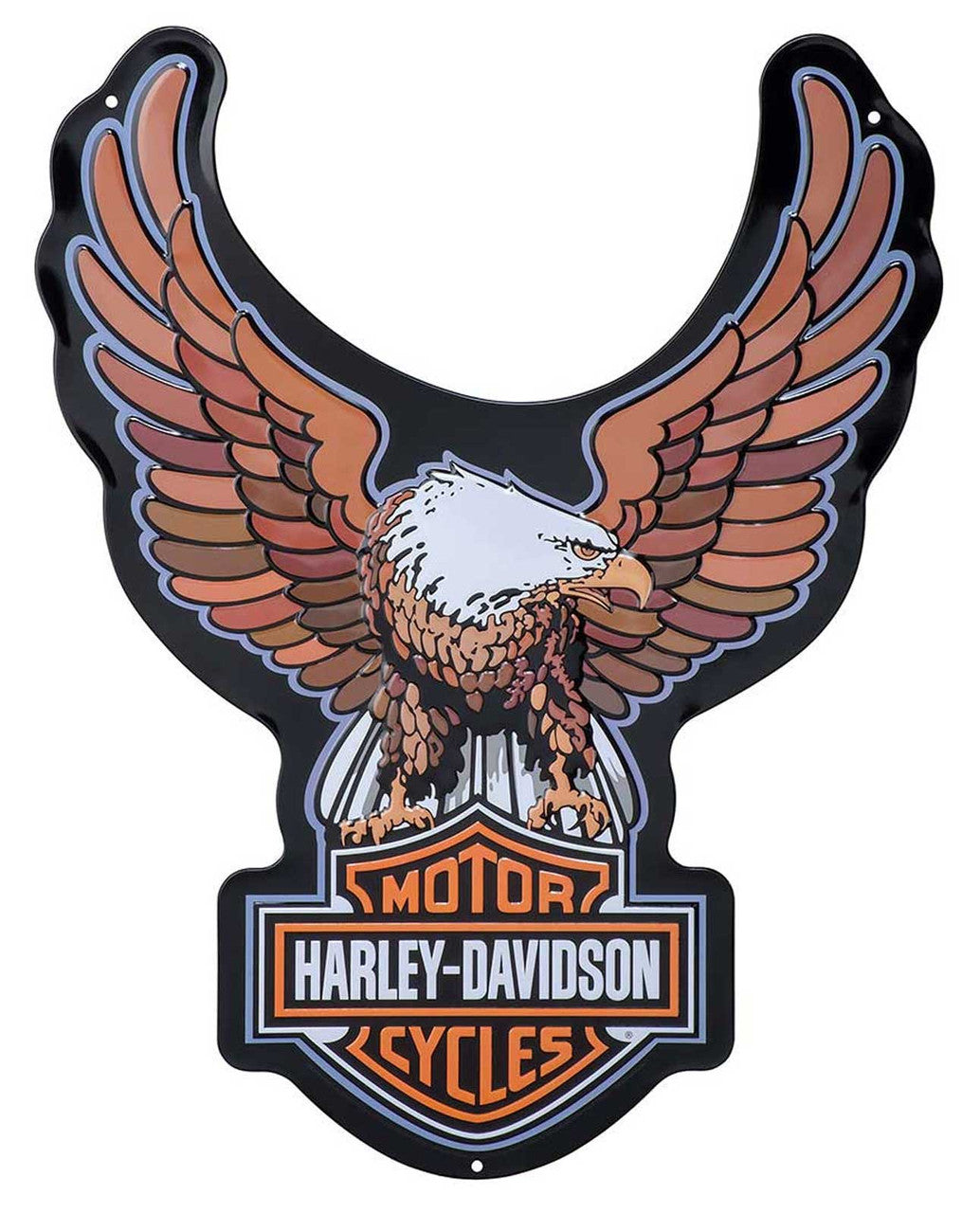 Harley-Davidson® Embossed Tin Sign - Bar & Shield Eagle Shaped