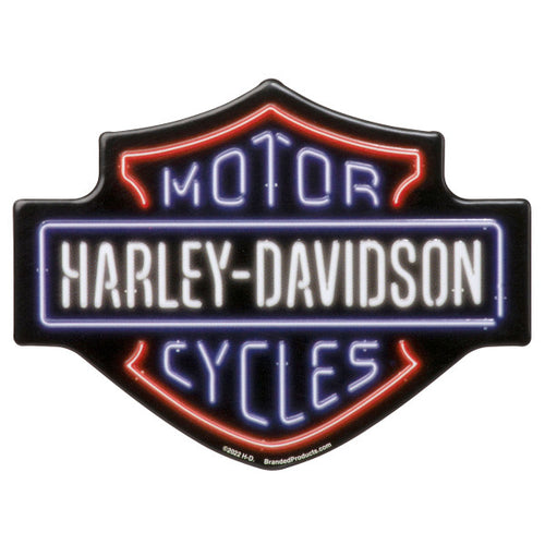 Harley-Davidson® Bar & Shield Neon-Look Tin Magnet