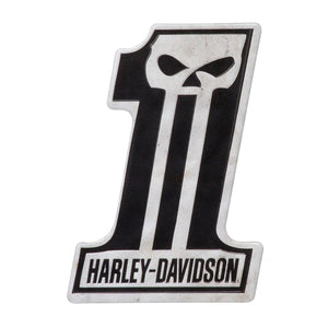 Harley-Davidson® Custom Shaped #1 Skull Logo Tin Magnet