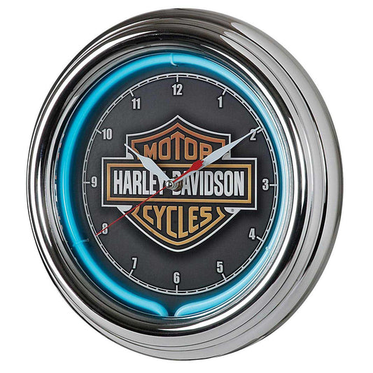 Harley-Davidson® Essential Bar & Shield Neon Clock
