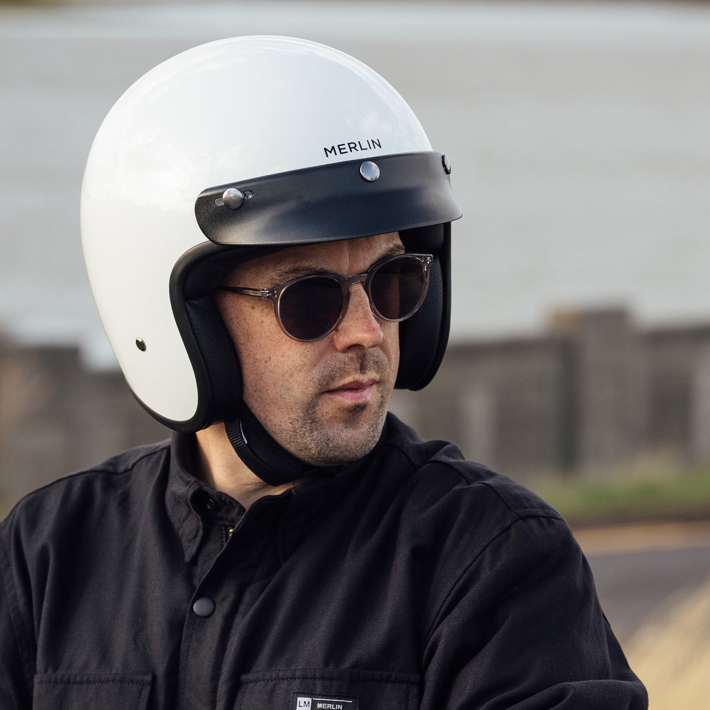 Merlin Blackbird Jet Helmet - Gloss White