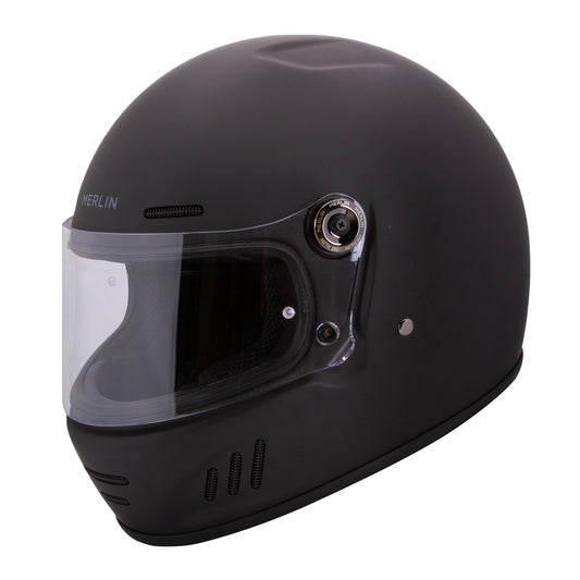 Merlin Revival Vintage Full Face Helmet - Matt Black