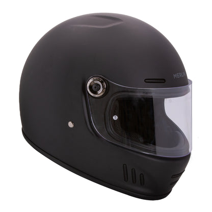 Merlin Revival Vintage Full Face Helmet - Matt Black