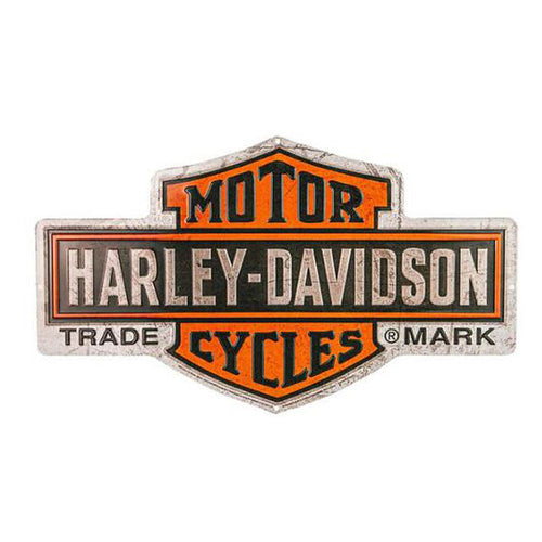 Harley-Davidson® Embossed Tin Sign - Nostalgic Bar & Shield Logo