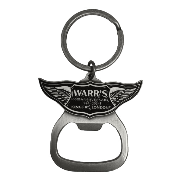 Warr's 100th Anniversary Key Ring Bottle Opener Silver