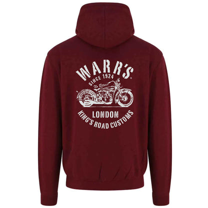 Warr’s H-D® Men’s Kings Road Customs Hoodie - Burgundy Hoodies