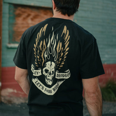Harley-Davidson® Unisex LFR Winged Skull Tee Black - 96857-25VX
