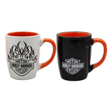 Harley-Davidson® Bar & Shield Flames Ceramic Mug Set - 15 oz. - Color Change