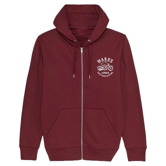 Warr’s H-D® Men’s Kings Road Customs Hoodie - Burgundy Hoodies