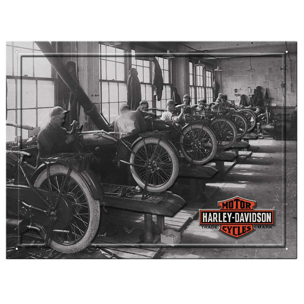 Harley-Davidson® Factory Photo Reproduced Rectangle Tin Sign