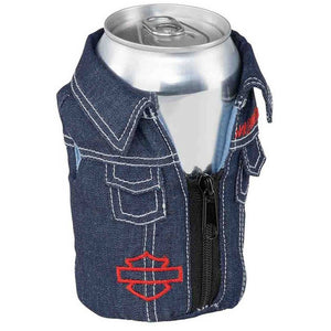 Harley-Davidson® 1970s Psychedelic Denim Can Cooler - Holds Standard 12 oz. Can