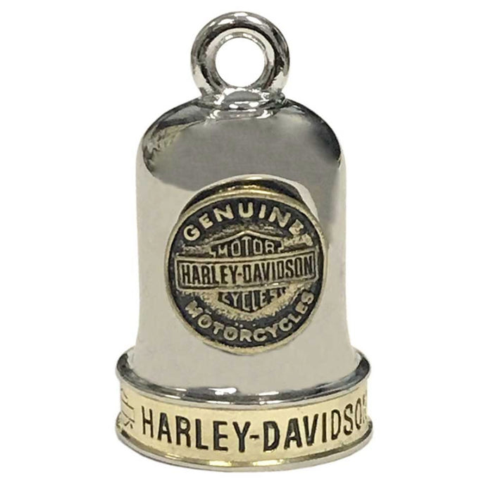 Harley-Davidson® Sculpted B&S Medallion Ride Bell Brass & Steel Finish - HRB095