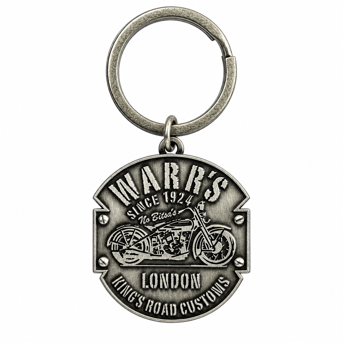 Warr's H-D® Kings Road Customs Silver Key Ring