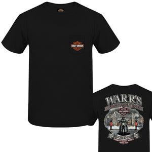 Warr's H-D® Men's Bar & Shield Pocket and Road to London Tee