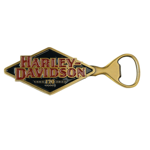 Harley-Davidson® 120th Anniversary Logo Zinc Cast Bottle Opener