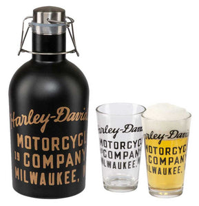 Harley-Davidson® Stainless Steel 50 oz. Growler Set w/ Two 16 oz. Pint Glasses