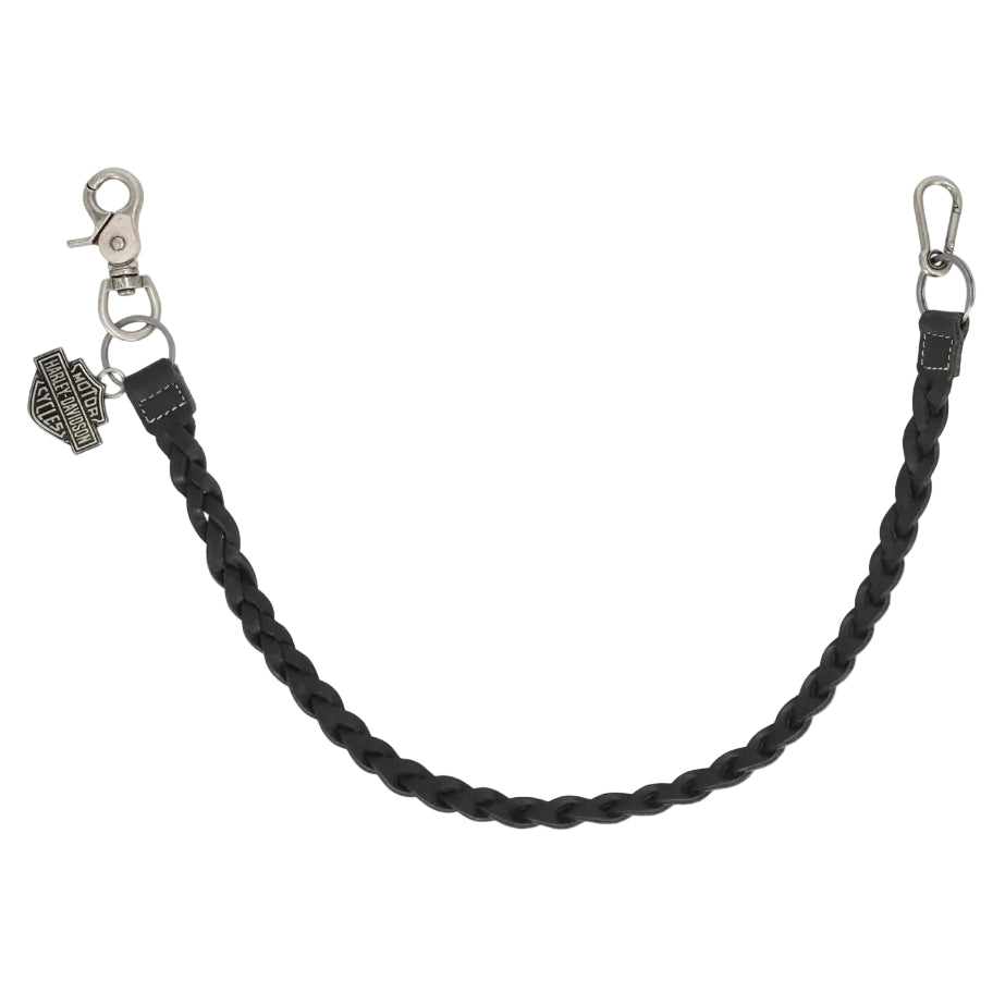 Harley-Davidson® Men's Bar & Shield Braided Leather Wallet Chain - MAU307/08