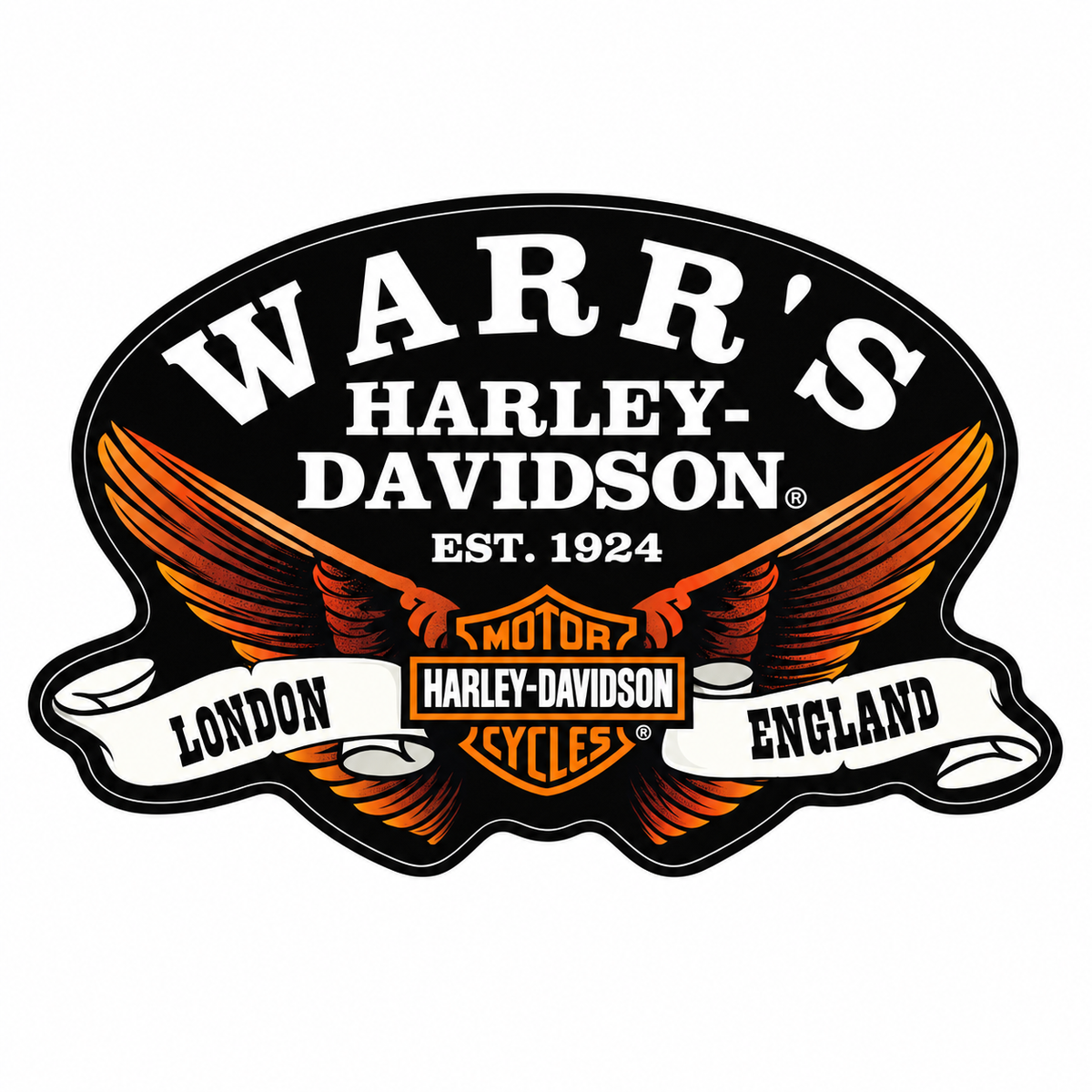 Warr's H-D® B&S Wings Decal