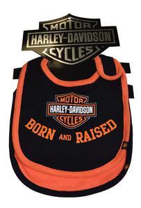 Harley-Davidson® Baby Boys Bibs Bar & Shield 2 Pack - Black/Orange