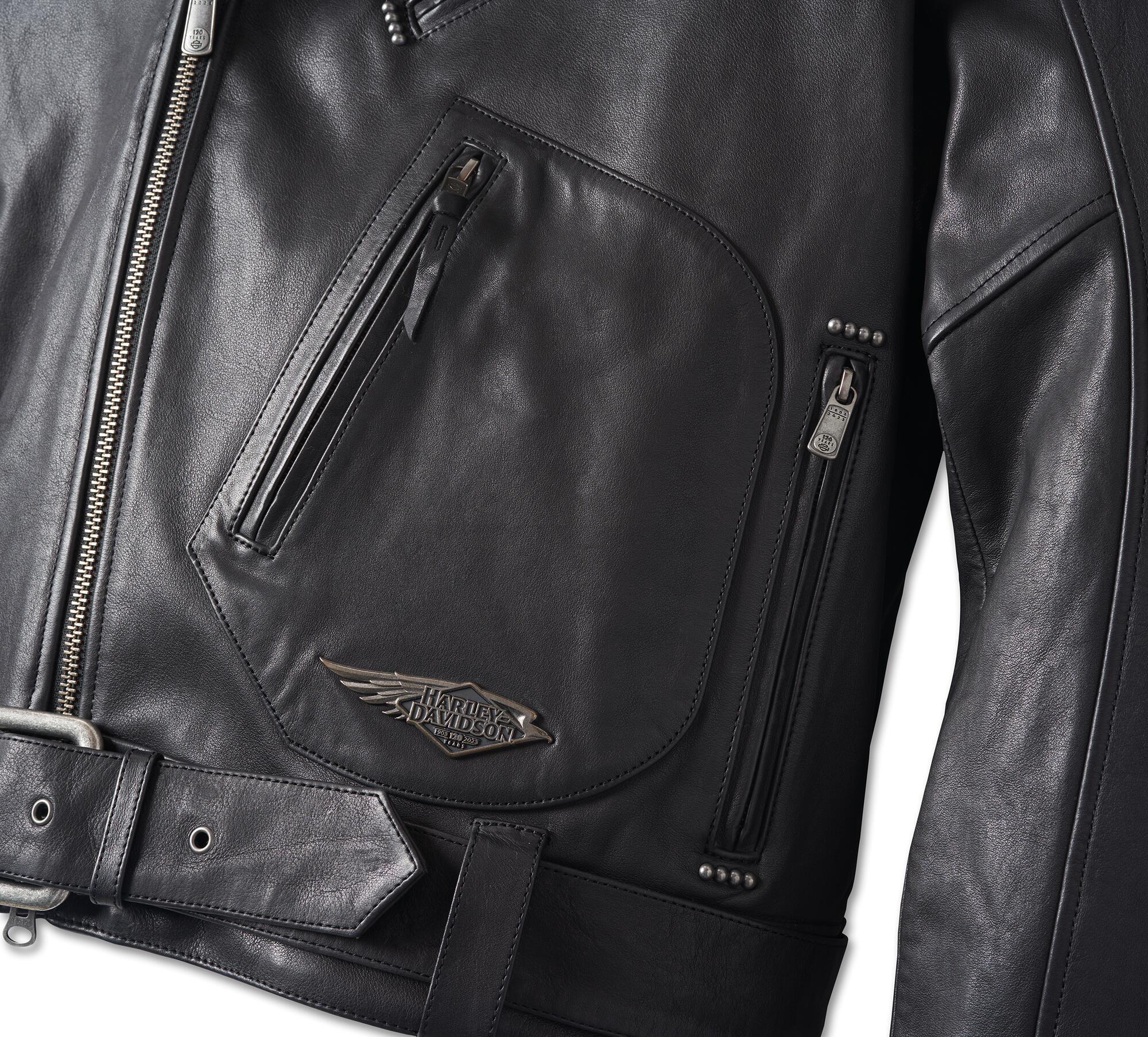 Harley-Davidson® Men's 120th Anniversary Cycle Champ Leather Biker Jac –  Warr's Harley-Davidson Online Store - London