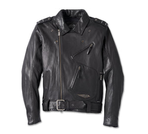 Harley-Davidson® Men's 120th Anniversary Cycle Champ Leather Biker Jacket - 97023-23EM