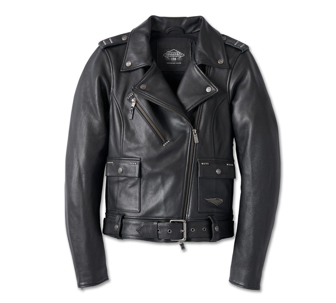 Men's 120th Anniversary Cycle Champ Leather Biker Jacket