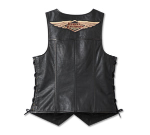 Harley-Davidson® Women's 120th Anniversary Laced Side Leather Vest - 97042-23VW