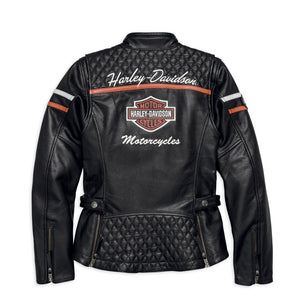 Harley-Davidson  Womens Miss Enthusiast Leather Jacket - 98030-18Ew Riding Jackets