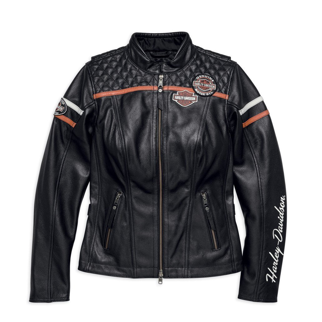 Harley-Davidson  Womens Miss Enthusiast Leather Jacket - 98030-18Ew Riding Jackets