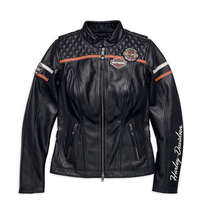 Harley-Davidson  Womens Miss Enthusiast Leather Jacket - 98030-18Ew Riding Jackets