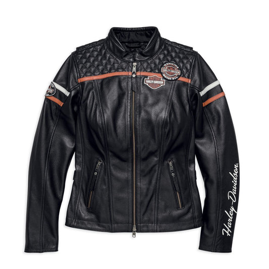Harley-Davidson  Womens Miss Enthusiast Leather Jacket - 98030-18Ew Riding Jackets
