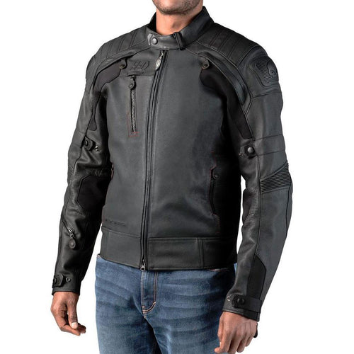 Harley-Davidson  Mens Fxrg Gratify Slim Fit Leather Jacket With Coolcore Technology - 98051-19Em