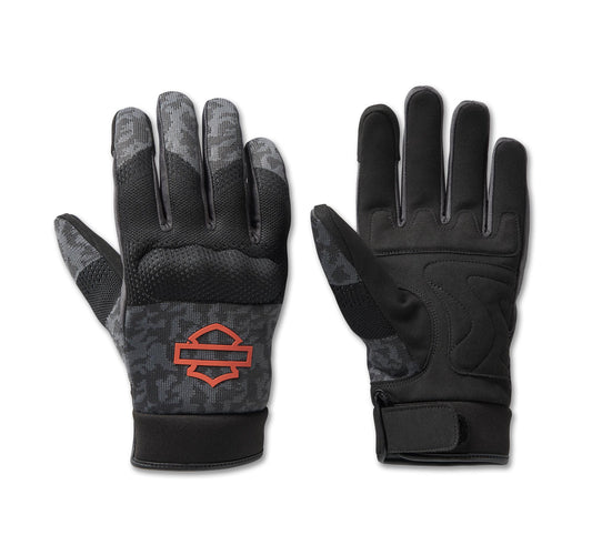 Harley-Davidson® Men's Dyna Knit Mesh Gloves Camo Blackened Pearl - 98136-23VM