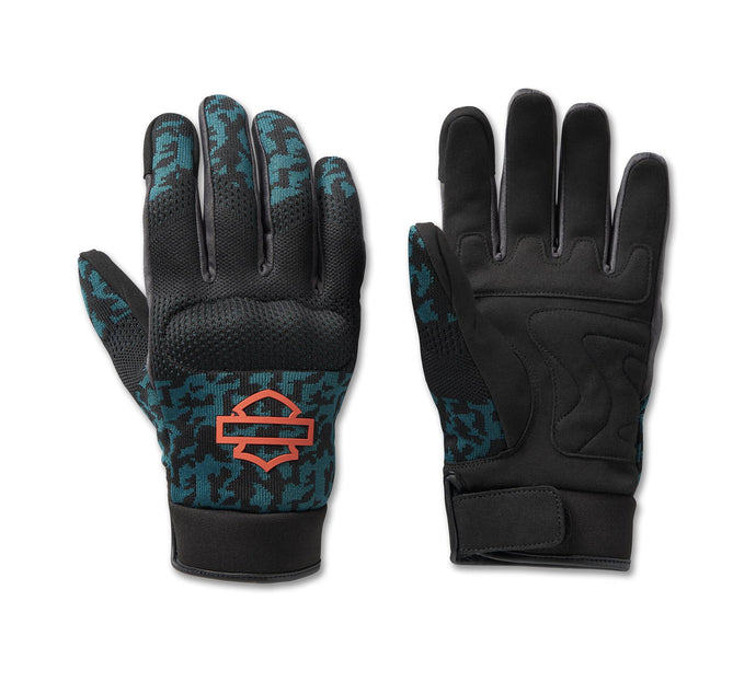 Harley-Davidson® Men's Dyna Knit Mesh Gloves Camo Mediterranean - 98137-23VM