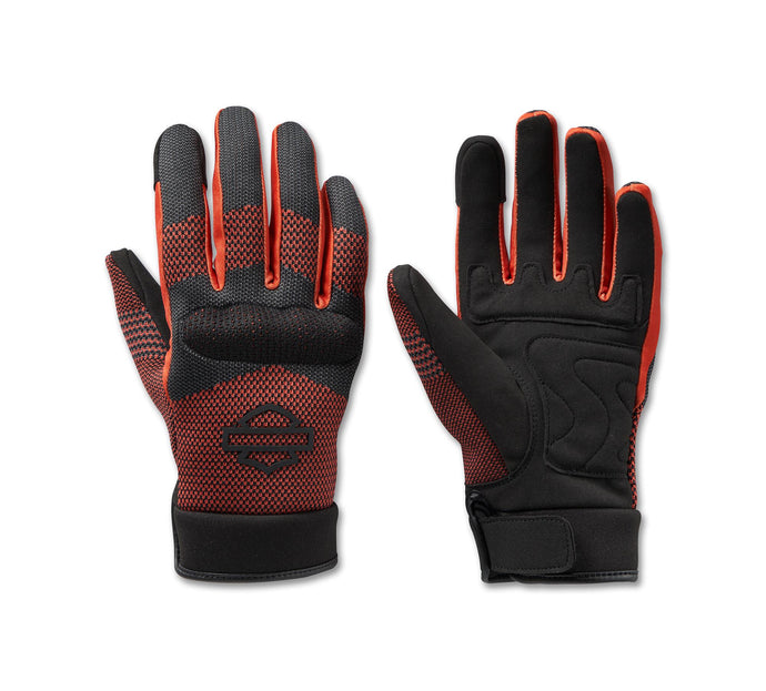 Harley-Davidson® Women's Dyna Knit Mesh Gloves Black & Vintage Orange - 98155-23VW